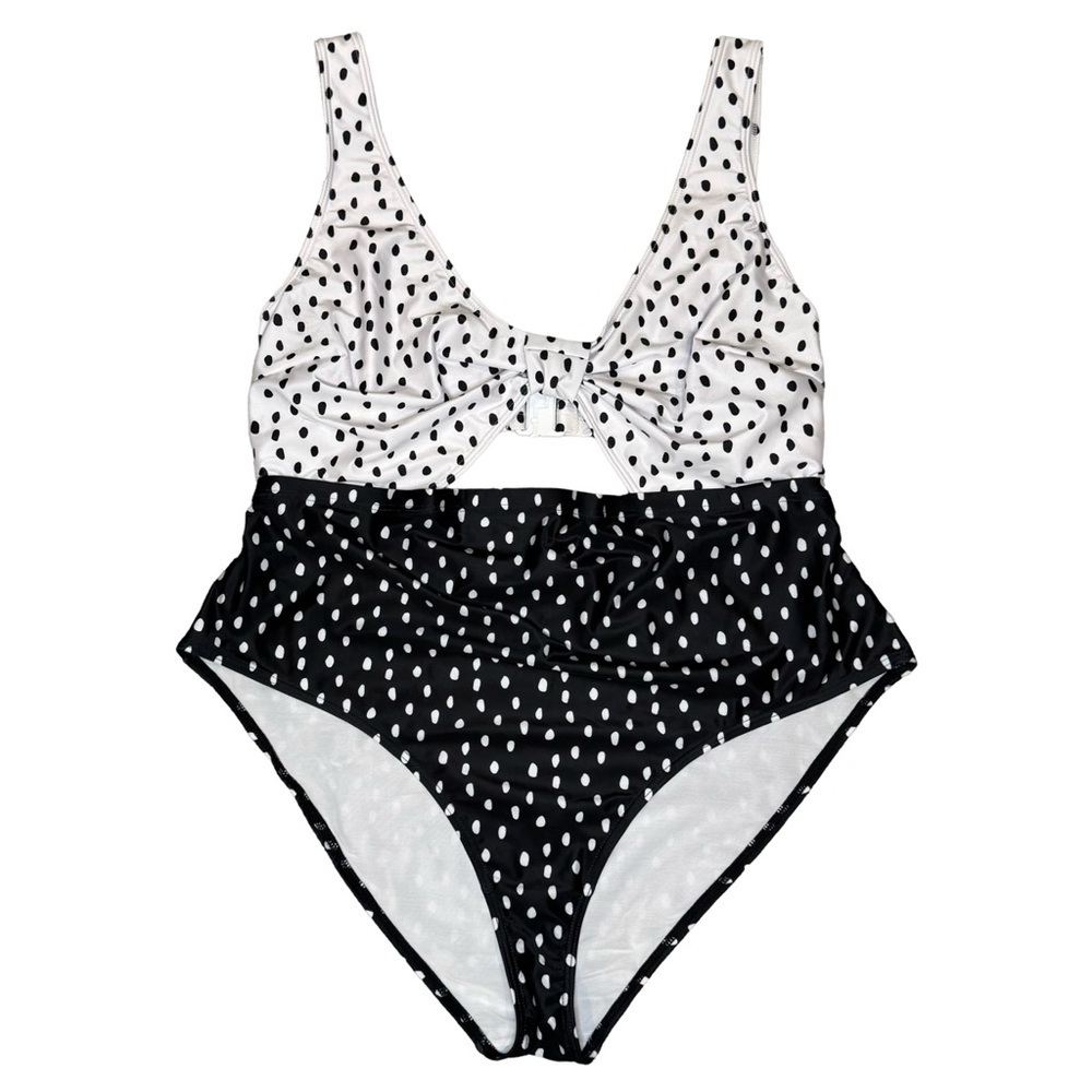 🌟 Peak & Beau Polka Dot Swimsuit - Black and White 🌟